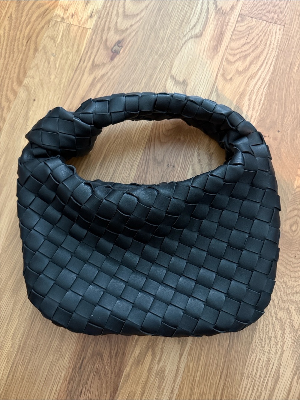 Amazon Black Woven Mini Hobo Bag